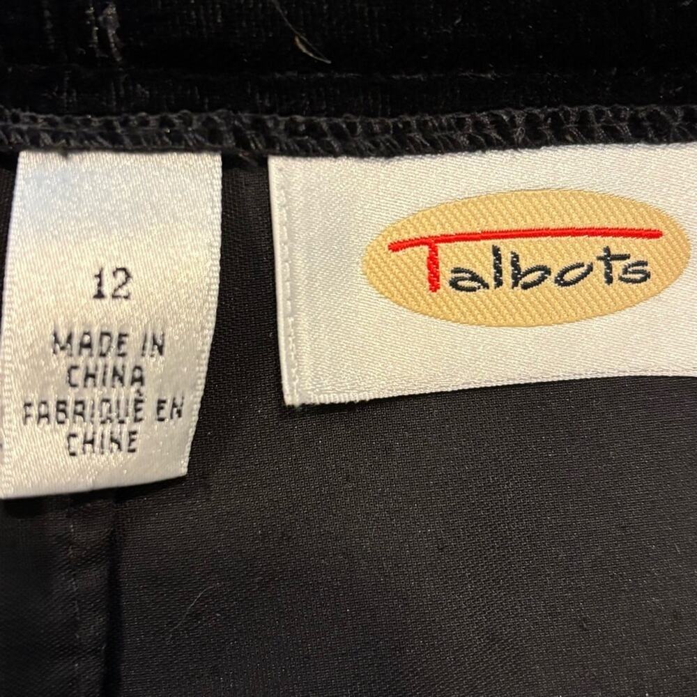 TALBOTS Black Velvet Midi Length Skirt, Size 12 - Picture 7 of 7